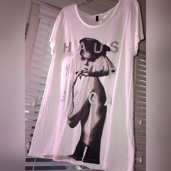 Haus Labs By Lady Gaga Tops - For sale. COPY - RARE - GAGA metallic lettering HAUS long shirt